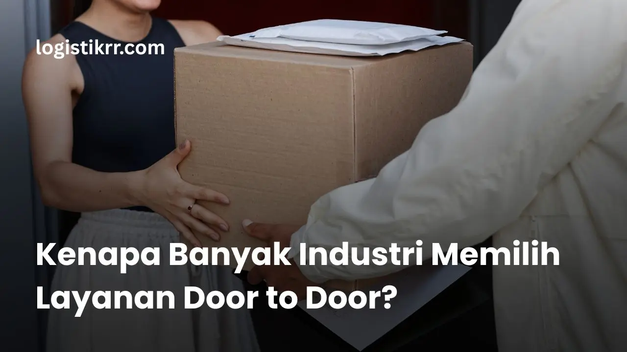Ilustrasi layanan ekspedisi door to door untuk bisnis