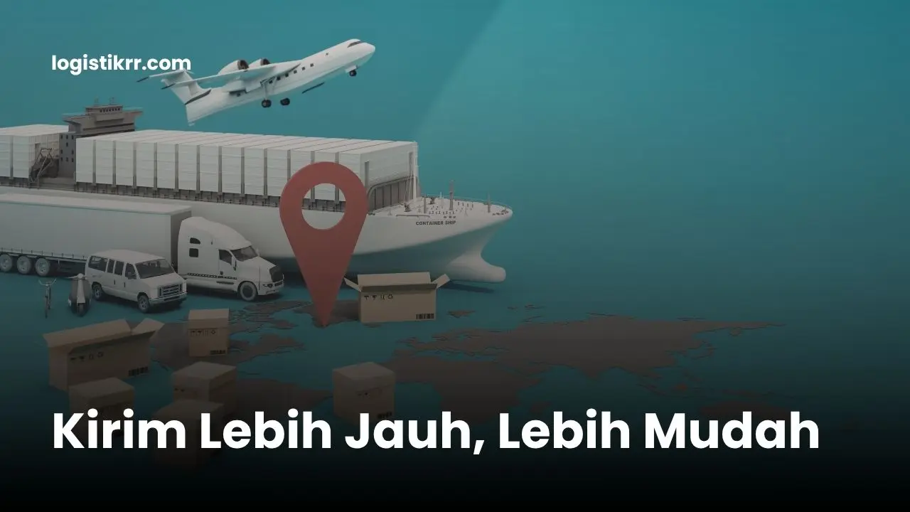 Kapal kargo dan truk ekspedisi Logistik RR untuk pengiriman jauh